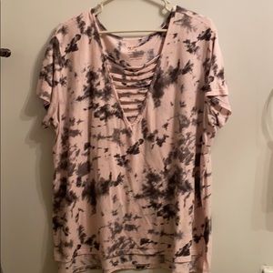 Cute tie dye pink and grey shirt